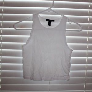 White cropped muscle tee